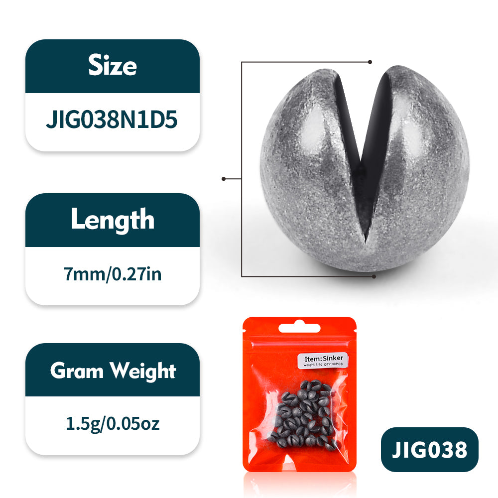 PROBEROS Open Bite Lead Counterweight Open Lead Round Lead Clamp No Injury Line Fast Lead Sinker Sea Fishing Fishing Accessories 300pcs