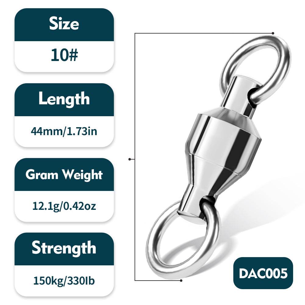 PROBEROS double-ended welded bearing swivel buckle big thing connector copper stainless steel figure 8 connecting ring fishing tackle accessories 50pcs - Proberos