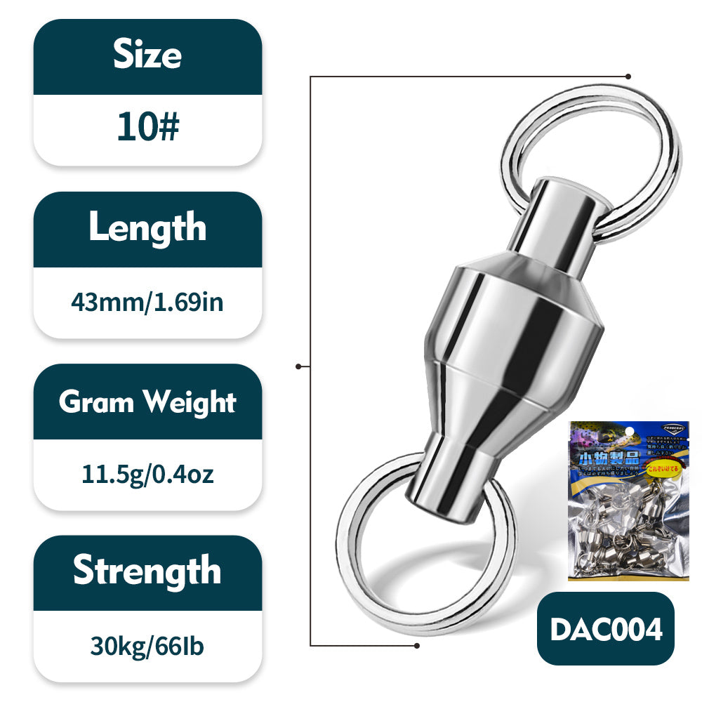PROBEROS double-ended double-ring bearing swivel high-speed swivel connector Big thing figure eight ring strong tensile stainless steel figure 8 ring 50pcs