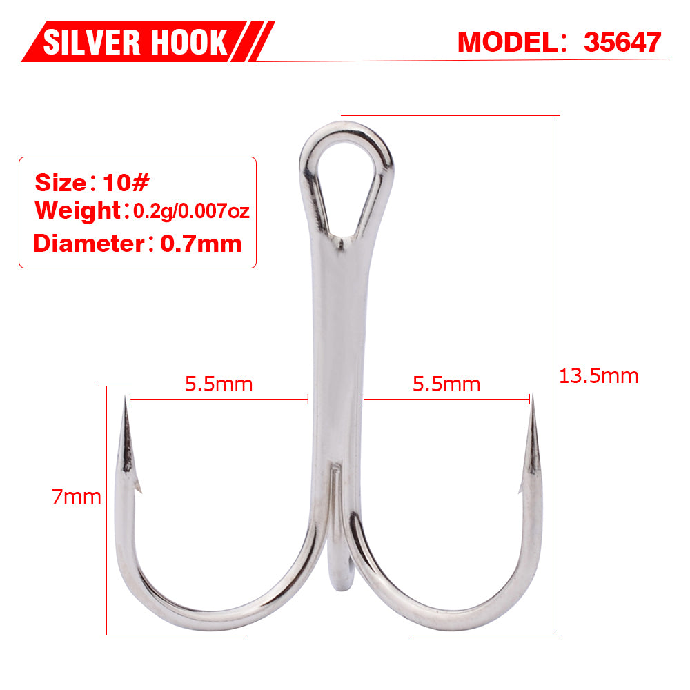 PROBEROS Fish Hook 2/4/6/8/10# Sanben Hook Lure Hook Tied Hair Hook Tackle 100pcs