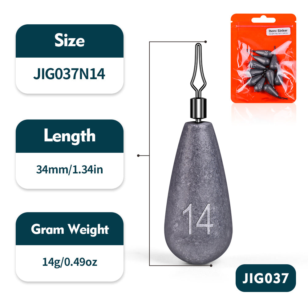PROBEROS Lure Reverse Fishing Sinker Cylindrical Rod Anti-Hanging Bottom Inverted Counterweight Lead Fishing Tackle Accessories 10 Packs 100pcs