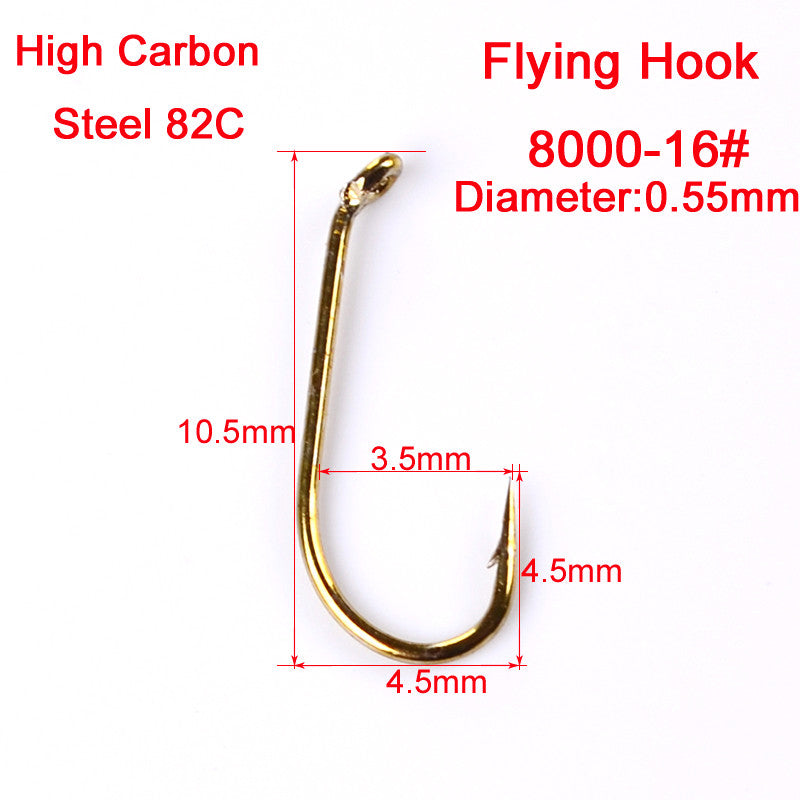 PROBEROS 1000PCS Hooks Carbon Steel Fishhooks Bronze Barbed Trout Fishing Hooks Wet Wire Nymph Single Hooks