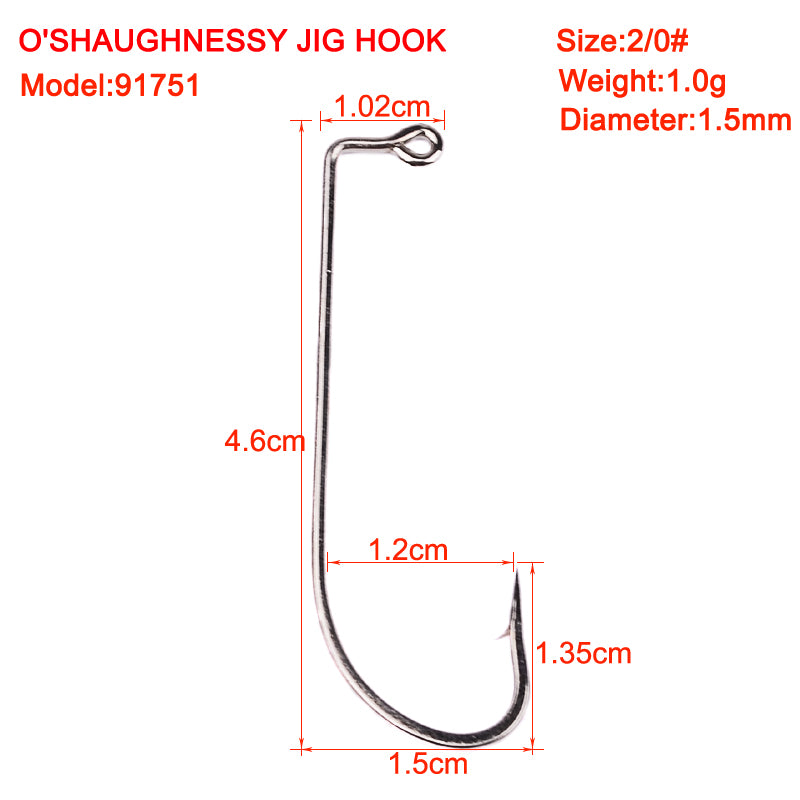 PROBEROS 50PCS Hooks Long Shank Fishhooks Carbon Steel Fishing Hook Barbed Carp Single Hooks Fishing Accessories
