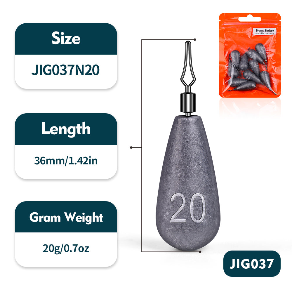 PROBEROS Lure Reverse Fishing Sinker Cylindrical Rod Anti-Hanging Bottom Inverted Counterweight Lead Fishing Tackle Accessories 10 Packs 100pcs