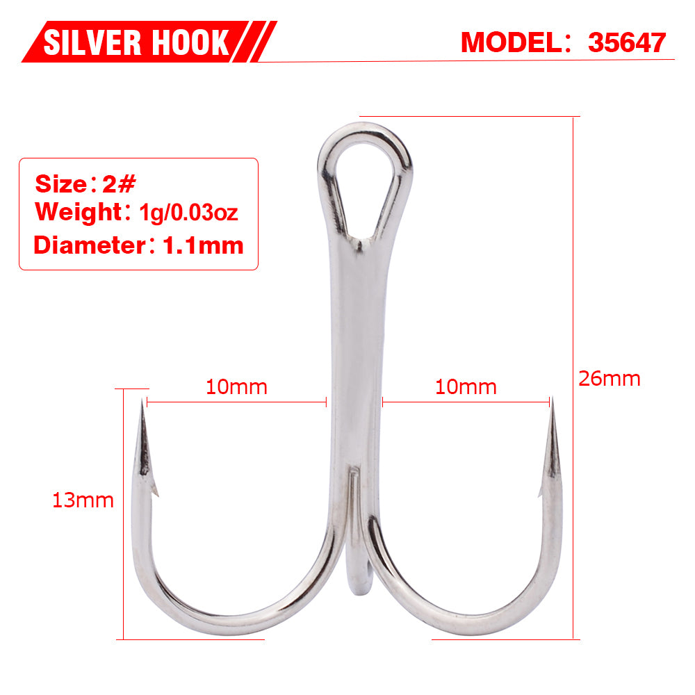 PROBEROS Fish Hook 2/4/6/8/10# Sanben Hook Lure Hook Tied Hair Hook Tackle 100pcs