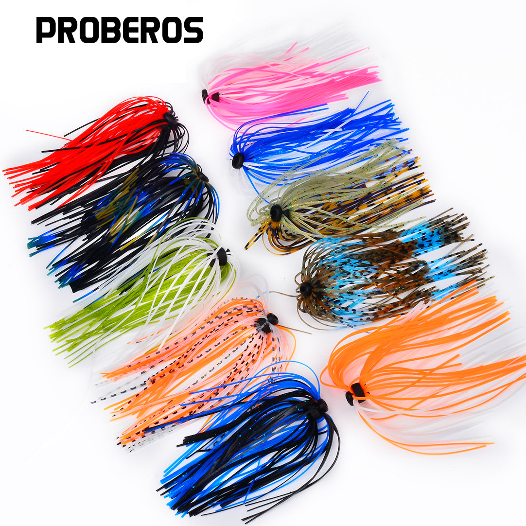 SUNLURE Silicone Skirt Tails 10PCS/Bag, Random Colors 1.96g Fishing Skirt Tails for Jigs & Spinnerbaits
