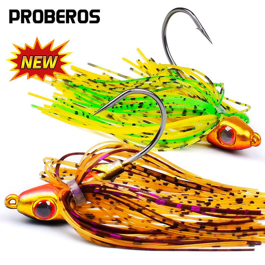 PROBEROS 5PC Lure 7-17g Saltwater Fishing Tackles Spinner Bait For Bass Pike Wobbler Fishing Hooks Rotating Sequins Rubber Bait - Proberos