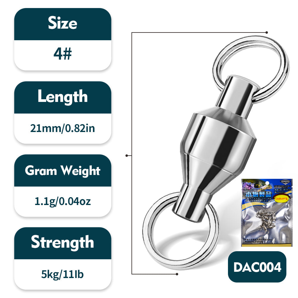 PROBEROS double-ended double-ring bearing swivel high-speed swivel connector Big thing figure eight ring strong tensile stainless steel figure 8 ring 50pcs