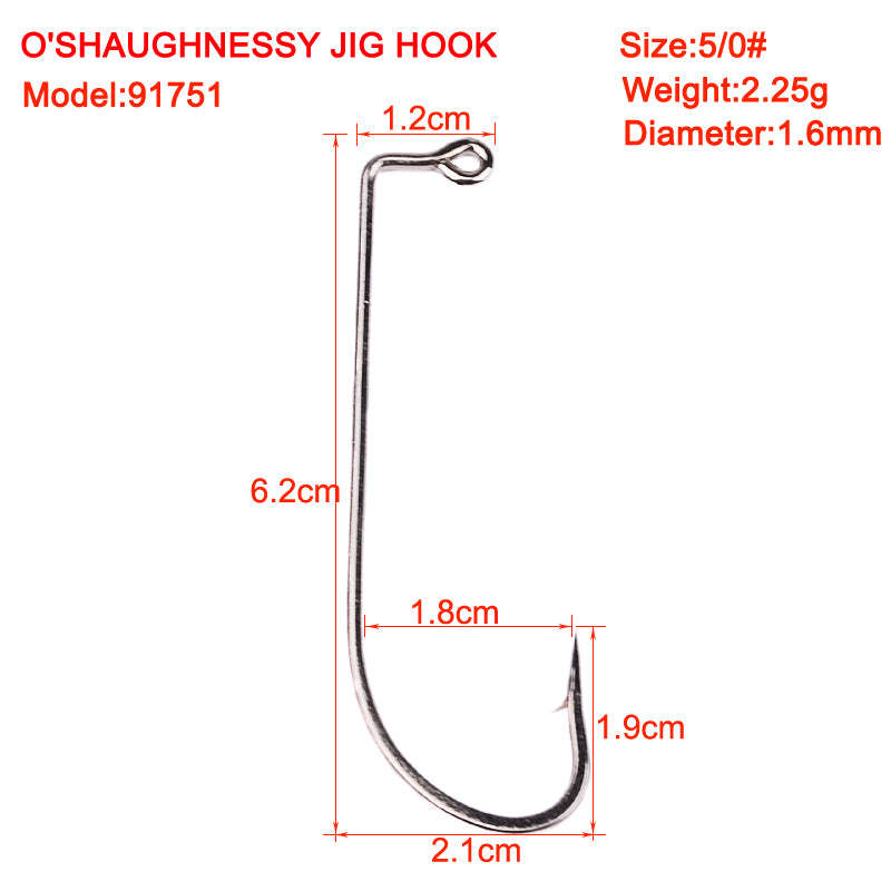PROBEROS 50PCS Hooks Long Shank Fishhooks Carbon Steel Fishing Hook Barbed Carp Single Hooks Fishing Accessories