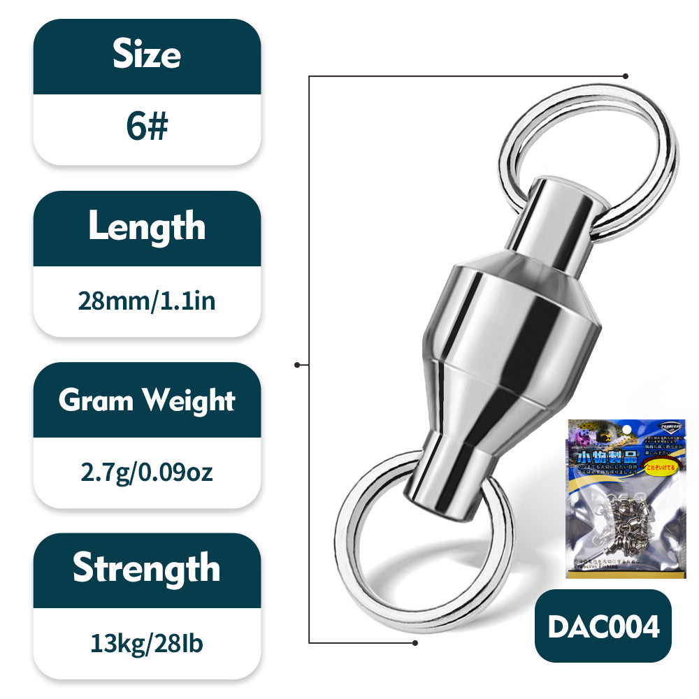 PROBEROS double-ended double-ring bearing swivel high-speed swivel connector Big thing figure eight ring strong tensile stainless steel figure 8 ring 50pcs