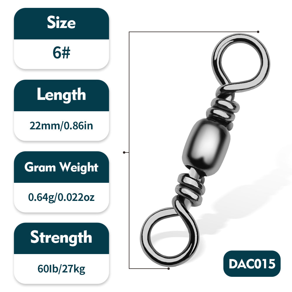 PROBEROS Bottle Swivel Buckle Lure Bait Connector B Type Ring Pin Ring Fishing Accessories 200pcs