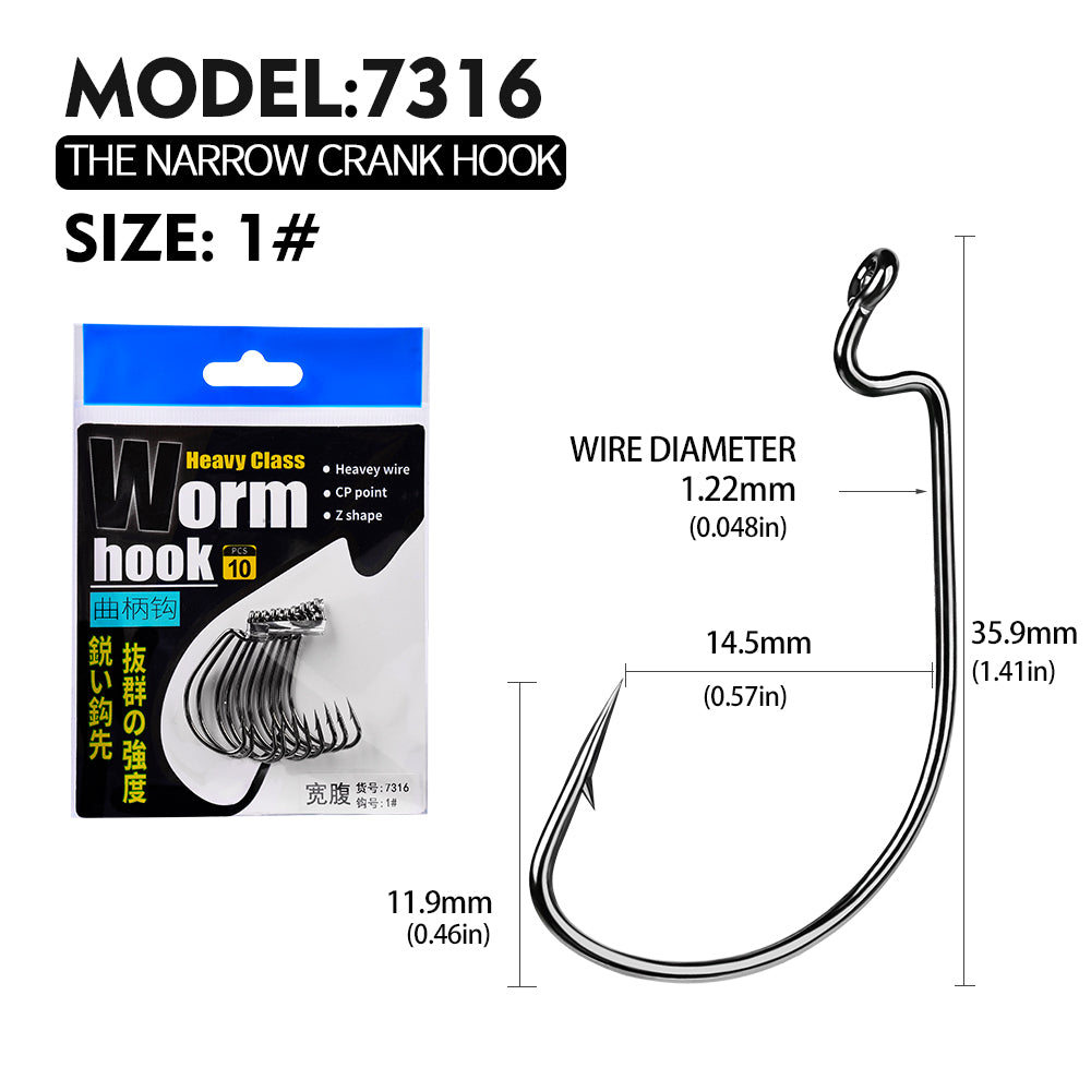 PROBEROS 10 pieces per pack. 10 packs for 100 pieces. High Carbon Steel Saltwater Jig Fishing Hook - Corrosion-Proof for Offshore Trollin