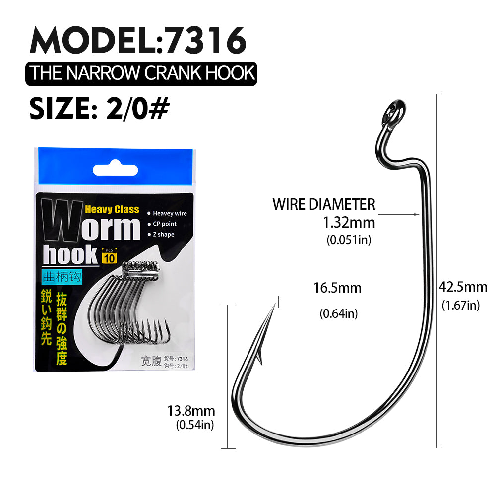 PROBEROS 10 pieces per pack. 10 packs for 100 pieces. High Carbon Steel Saltwater Jig Fishing Hook - Corrosion-Proof for Offshore Trollin