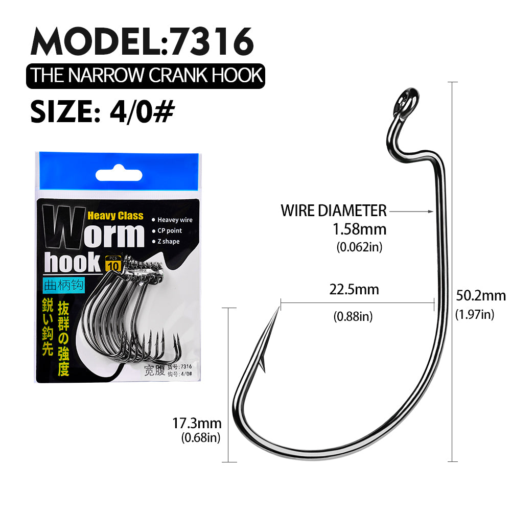 PROBEROS 10 pieces per pack. 10 packs for 100 pieces. High Carbon Steel Saltwater Jig Fishing Hook - Corrosion-Proof for Offshore Trollin