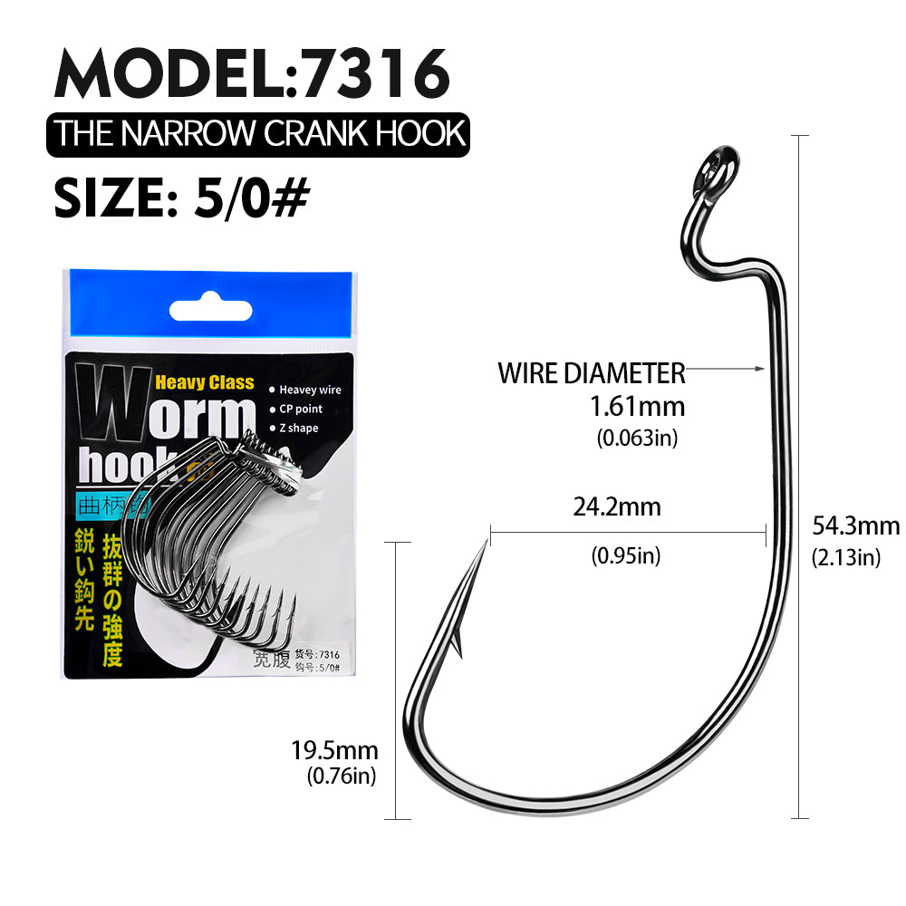 PROBEROS 10 pieces per pack. 10 packs for 100 pieces. High Carbon Steel Saltwater Jig Fishing Hook - Corrosion-Proof for Offshore Trollin