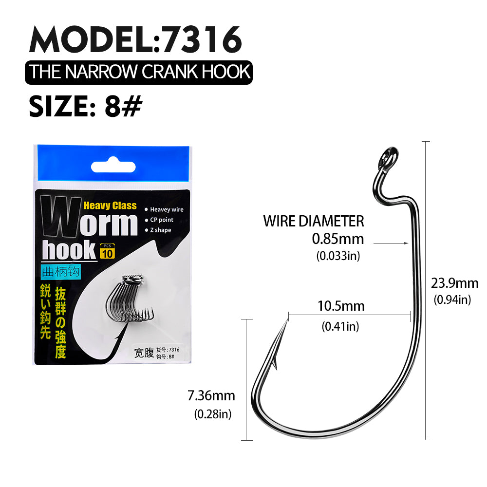 PROBEROS 10 pieces per pack. 10 packs for 100 pieces. High Carbon Steel Saltwater Jig Fishing Hook - Corrosion-Proof for Offshore Trollin