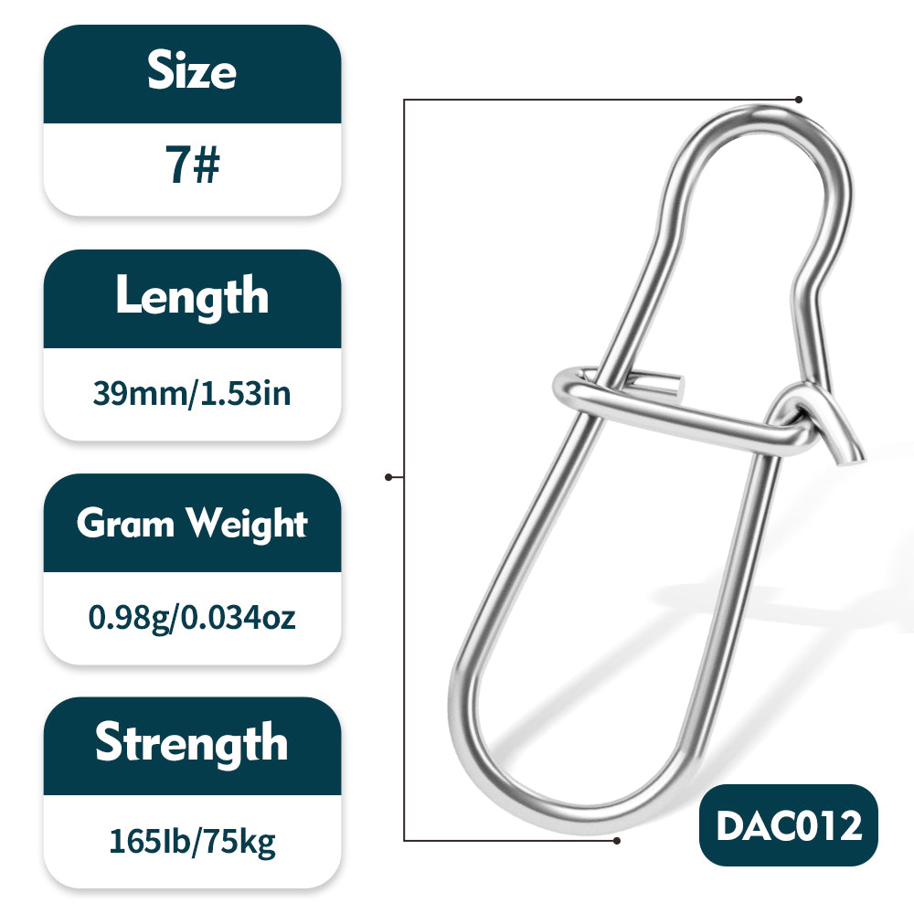 PROBEROS Stainless Steel Reinforced Pins Lure Power Connectors Lure Quick Hook Attachment Ring Fishing Accessories 200pcs