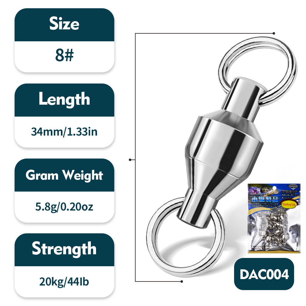 PROBEROS double-ended double-ring bearing swivel high-speed swivel connector Big thing figure eight ring strong tensile stainless steel figure 8 ring 50pcs