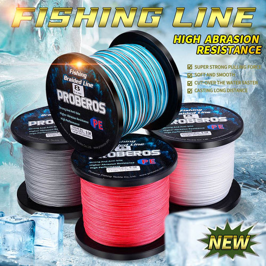 PROBEROS 500m Braided Fishing Line 8 Strand DarkEnergy Shield|Fishing Across Ice Age, Lava Seas & Void Zones - Proberos