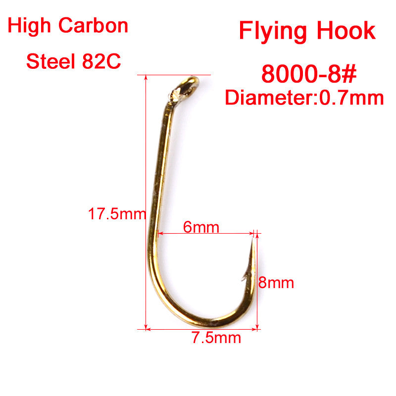 PROBEROS 1000PCS Hooks Carbon Steel Fishhooks Bronze Barbed Trout Fishing Hooks Wet Wire Nymph Single Hooks