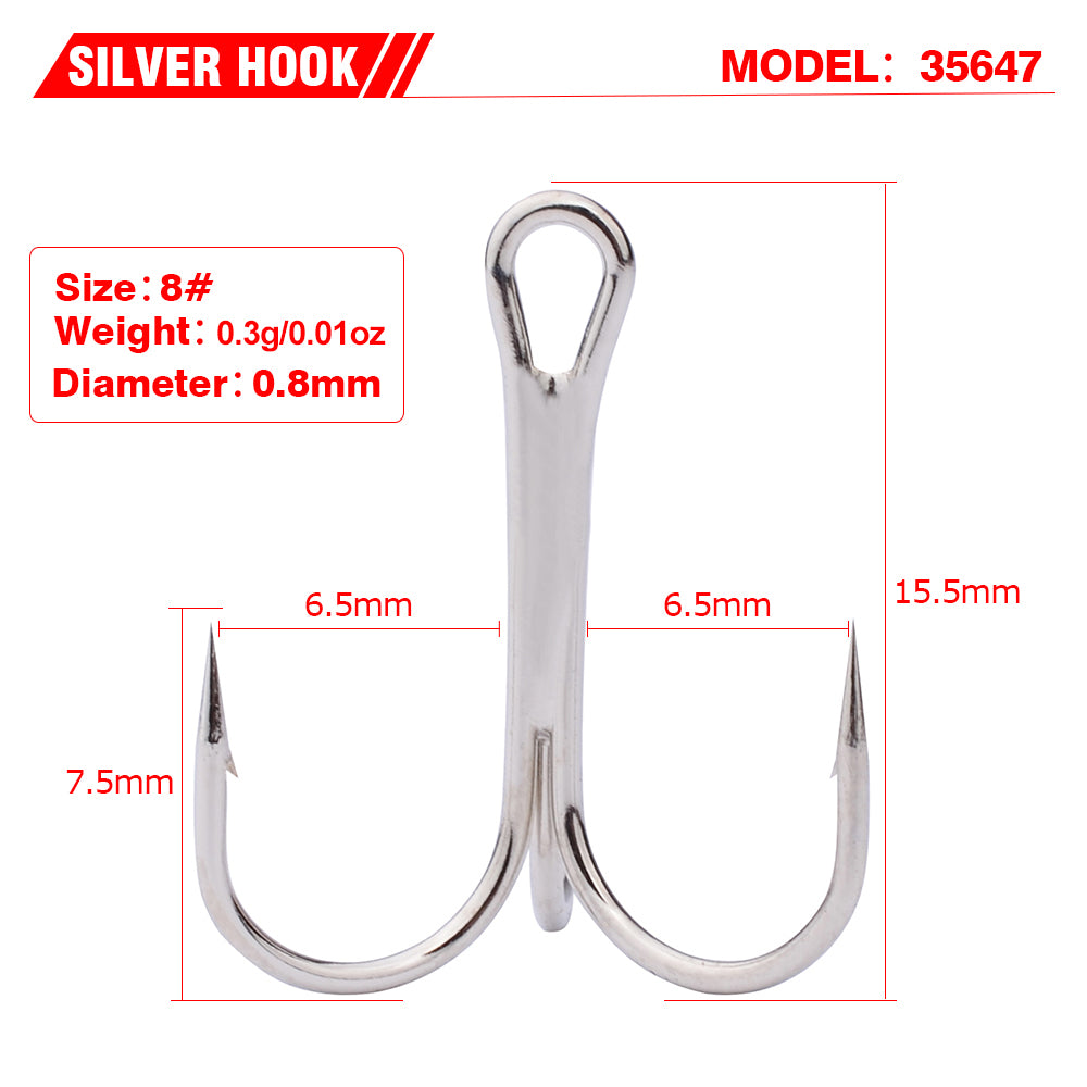 PROBEROS Fish Hook 2/4/6/8/10# Sanben Hook Lure Hook Tied Hair Hook Tackle 100pcs