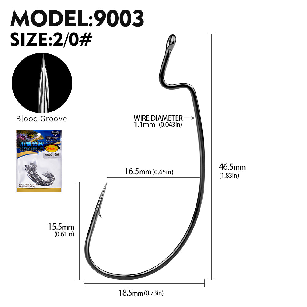 PROBEROS 100pcs Blood Fishing Hook Carbon Steel Wide Crank Hook Offset Fishhook Soft Worm Barbed Hook Carp Fishing Hooks