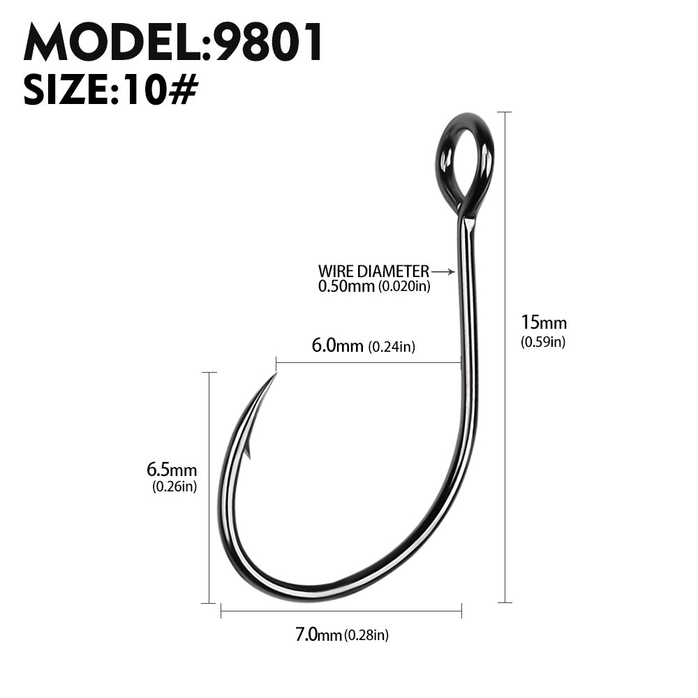 PROBEROS 100pcs High Strength and Corrosion Resistant Fly Fishing Hooks for Saltwater and Freshwater Fishing - High Carbon Steel fishhook