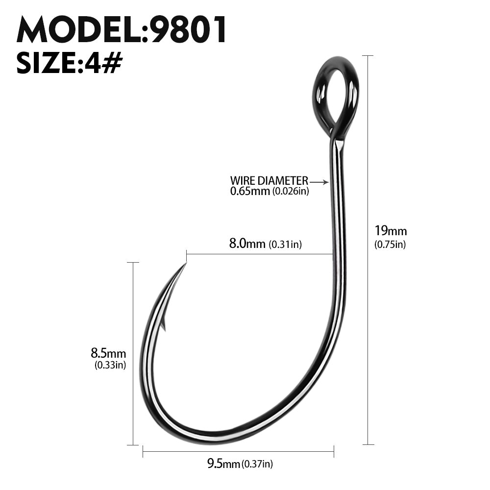 PROBEROS 100pcs High Strength and Corrosion Resistant Fly Fishing Hooks for Saltwater and Freshwater Fishing - High Carbon Steel fishhook