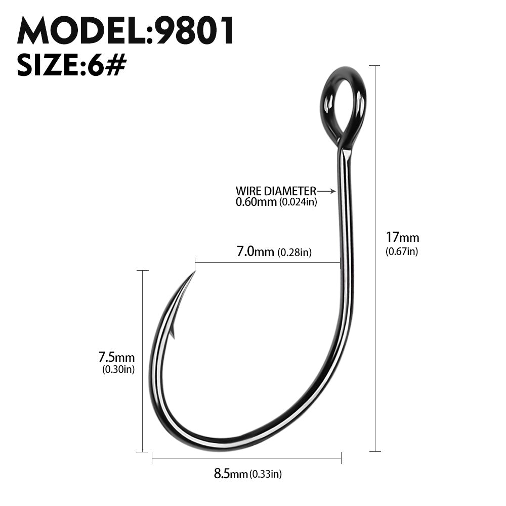 PROBEROS 100pcs High Strength and Corrosion Resistant Fly Fishing Hooks for Saltwater and Freshwater Fishing - High Carbon Steel fishhook