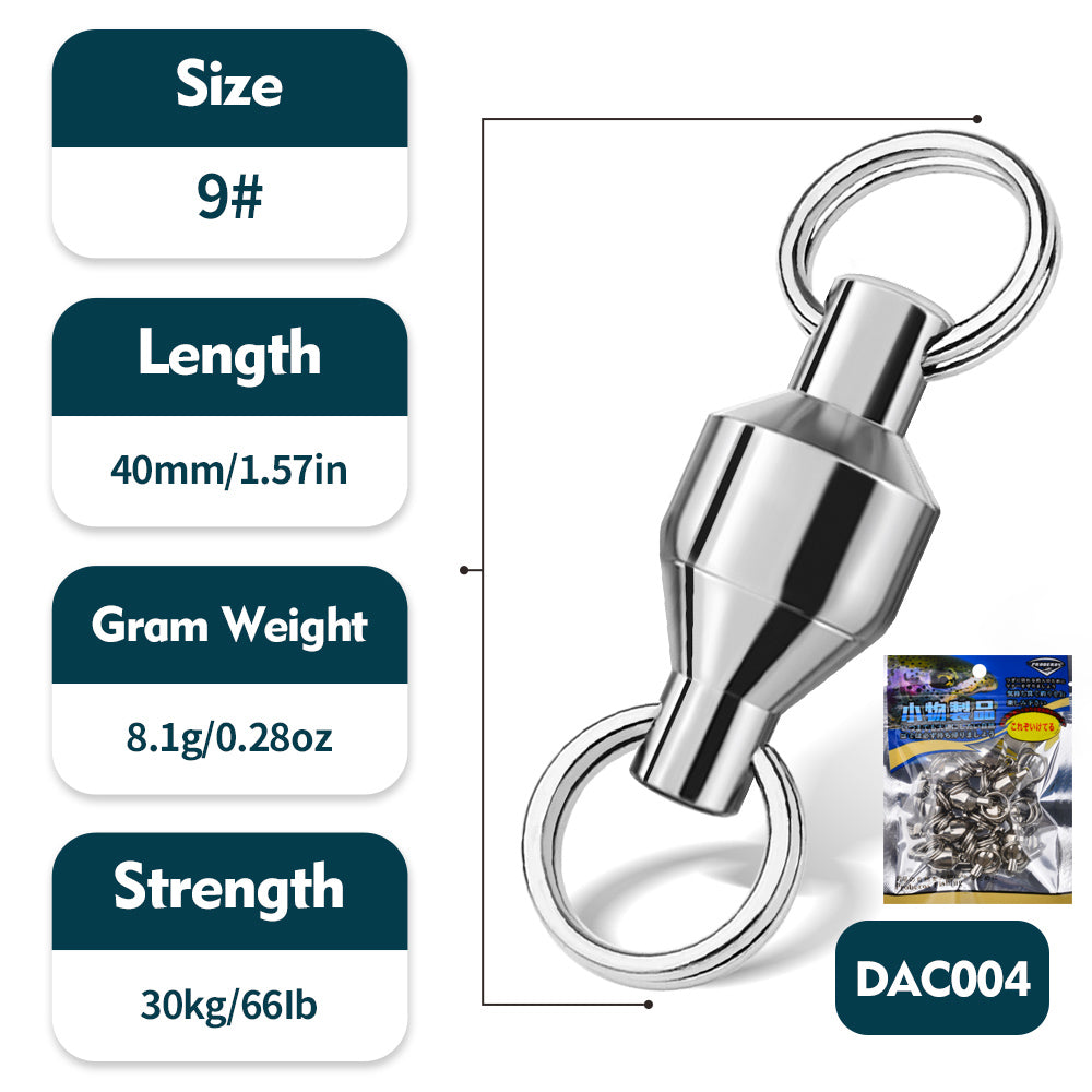 PROBEROS double-ended double-ring bearing swivel high-speed swivel connector Big thing figure eight ring strong tensile stainless steel figure 8 ring 50pcs