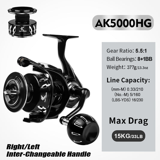 KATYUSHA AK Series High-Performance Spinning Reel (AK5000HG & AK6000HG)