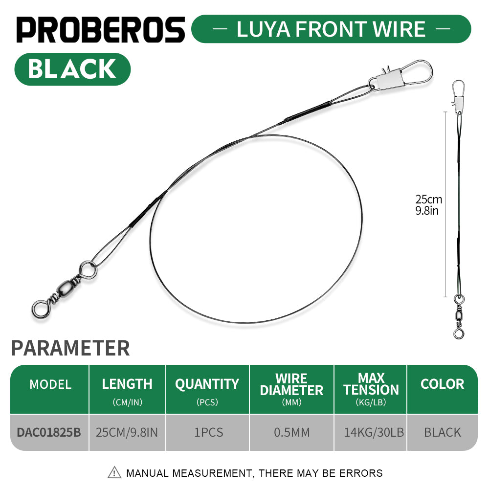 PROBEROS Lure Front Wire Anti-Bite Wire with Pin Splayed Figure-of-Eight Ring Wire Leader Lure Fishing Tackle Accessories 200pcs