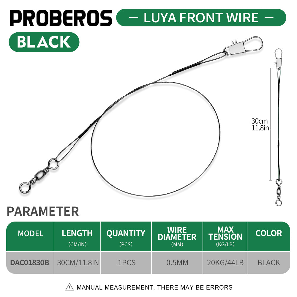 PROBEROS Lure Front Wire Anti-Bite Wire with Pin Splayed Figure-of-Eight Ring Wire Leader Lure Fishing Tackle Accessories 200pcs