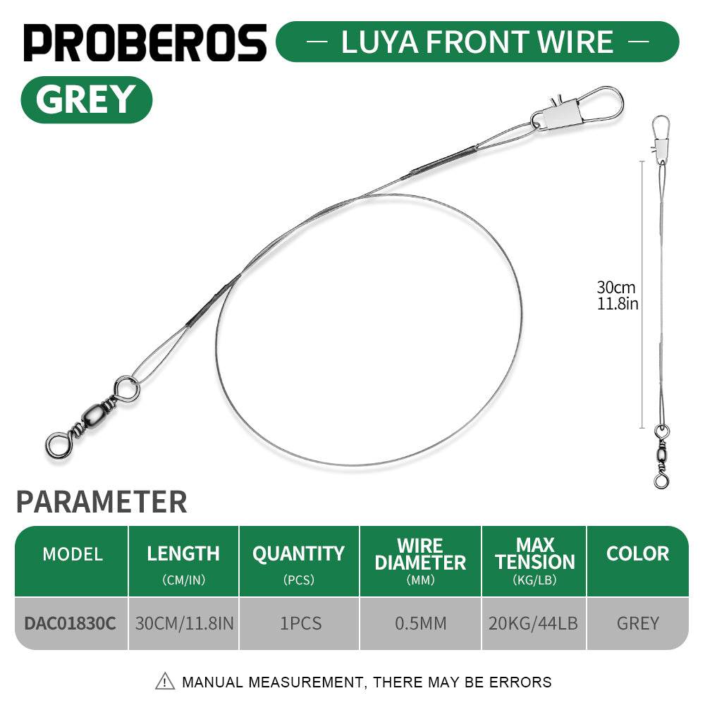 PROBEROS Lure Front Wire Anti-Bite Wire with Pin Splayed Figure-of-Eight Ring Wire Leader Lure Fishing Tackle Accessories 200pcs - Proberos