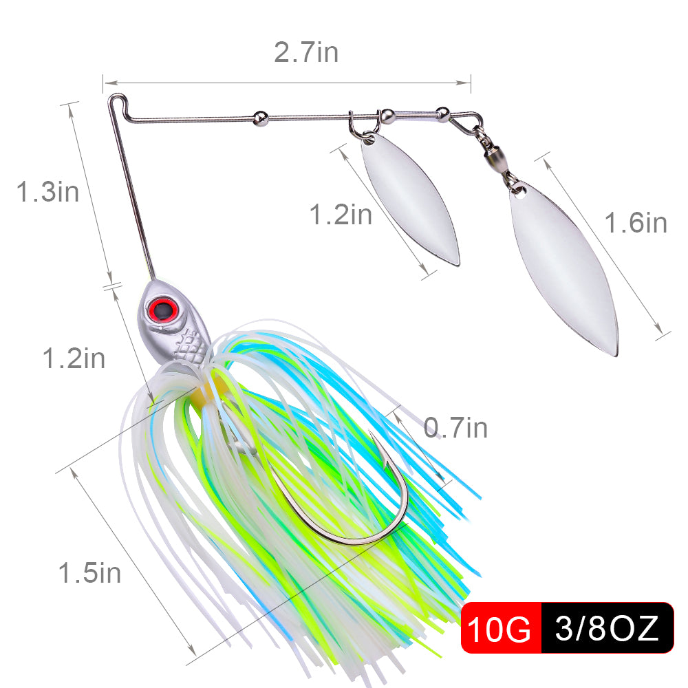 PROBEROS 5pc 17G 21G 1pc Fishing Lure Chatter Bait Spinner Wire Bait Weedless Buzzbait Wobbler For Bass Pike Walleye Fish