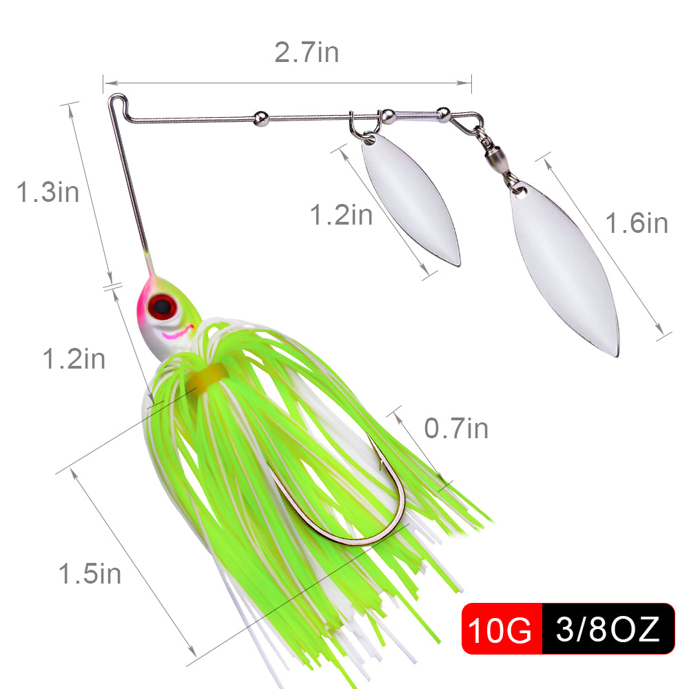 PROBEROS 5pc 17G 21G 1pc Fishing Lure Chatter Bait Spinner Wire Bait Weedless Buzzbait Wobbler For Bass Pike Walleye Fish