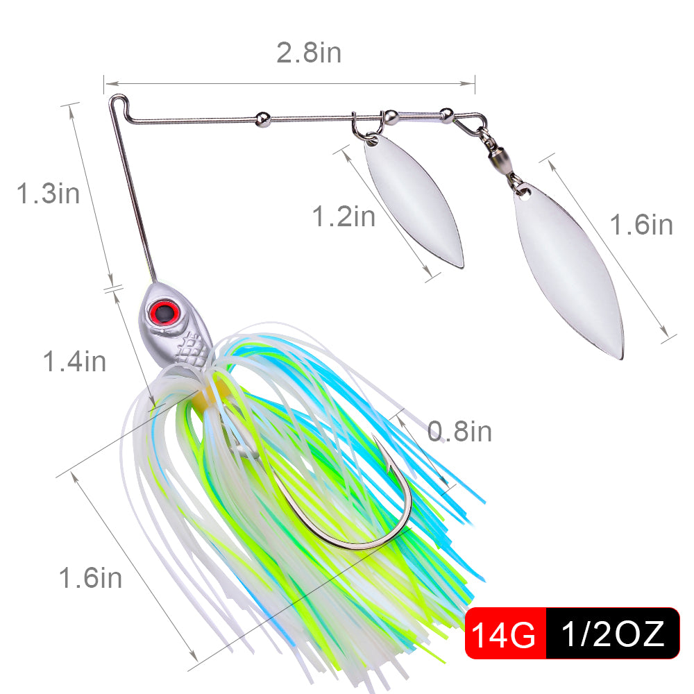 PROBEROS 5pc 17G 21G 1pc Fishing Lure Chatter Bait Spinner Wire Bait Weedless Buzzbait Wobbler For Bass Pike Walleye Fish