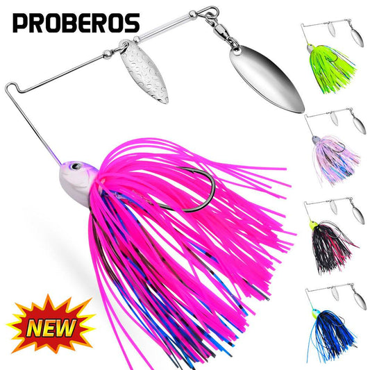 PROBEROS 5pc New Bearded Man Lure Bait Tassel Anti-hanging Bottom Bionic Bait 3D Eyes Spinner Bait Wholesale - Proberos