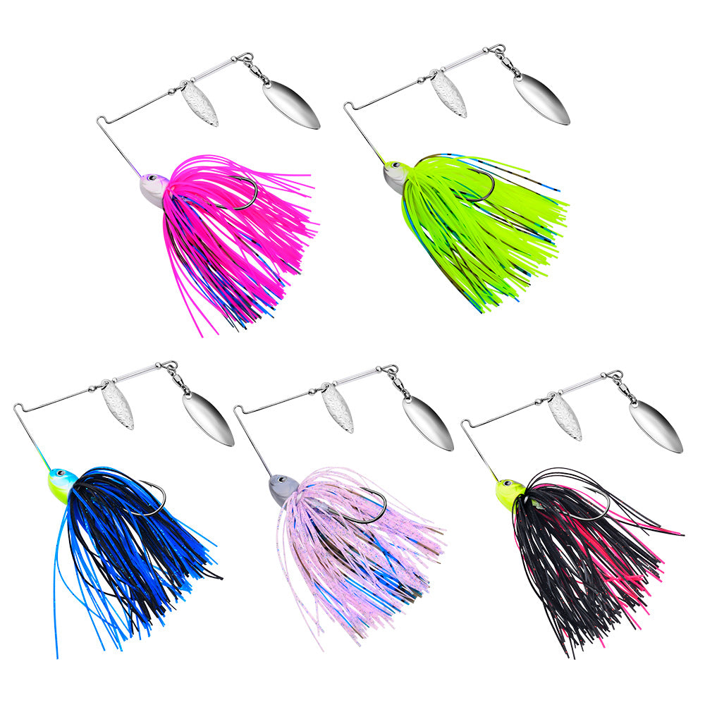 PROBEROS 5pc New Bearded Man Lure Bait Tassel Anti-hanging Bottom Bionic Bait 3D Eyes Spinner Bait Wholesale