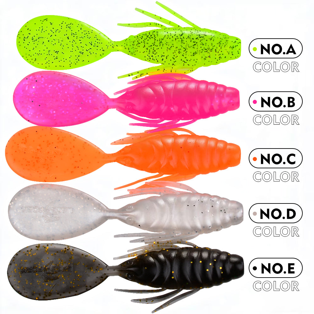 PROBEROS 5-Color Ribbed Fish Body Flat Tail Soft Bait 5.5g/9cm Artificial Silicone Wobbler Swimming Bait 8PCS/Bag Bass Saltwater Fishing Lures