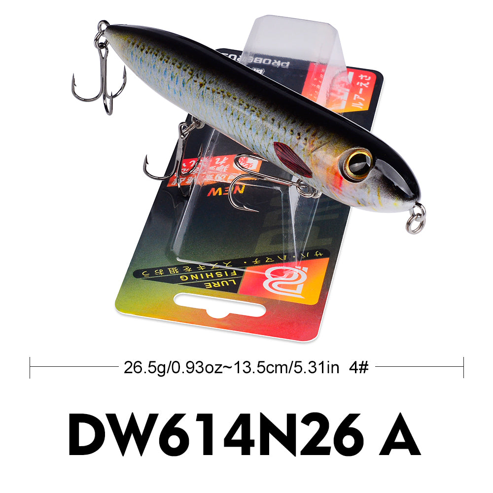 PROBEROS 5PC Top Water Pencil Lure Artificial Hard fishing Baits Wobbler Water Surface Fish Leurre 12g/10.2cm,26g/13.5cm 1PC