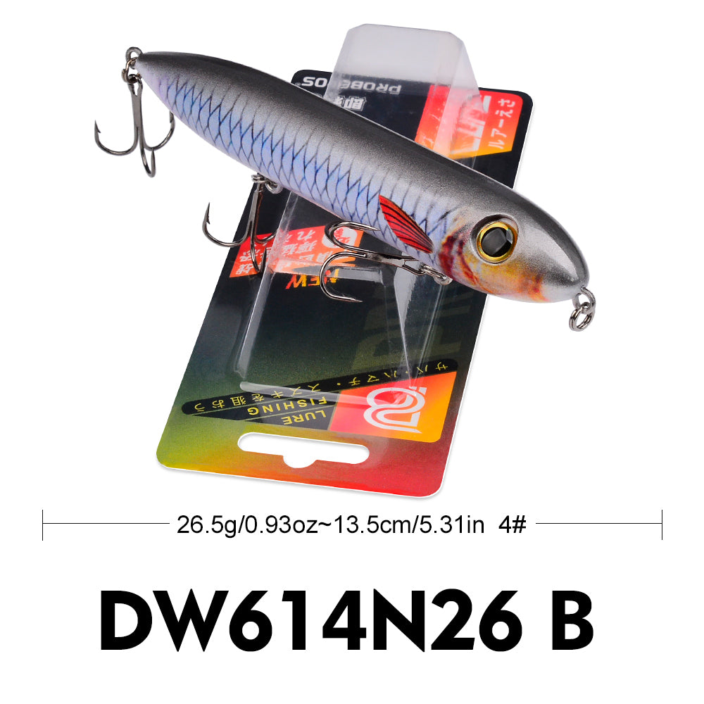 PROBEROS 5PC Top Water Pencil Lure Artificial Hard fishing Baits Wobbler Water Surface Fish Leurre 12g/10.2cm,26g/13.5cm 1PC