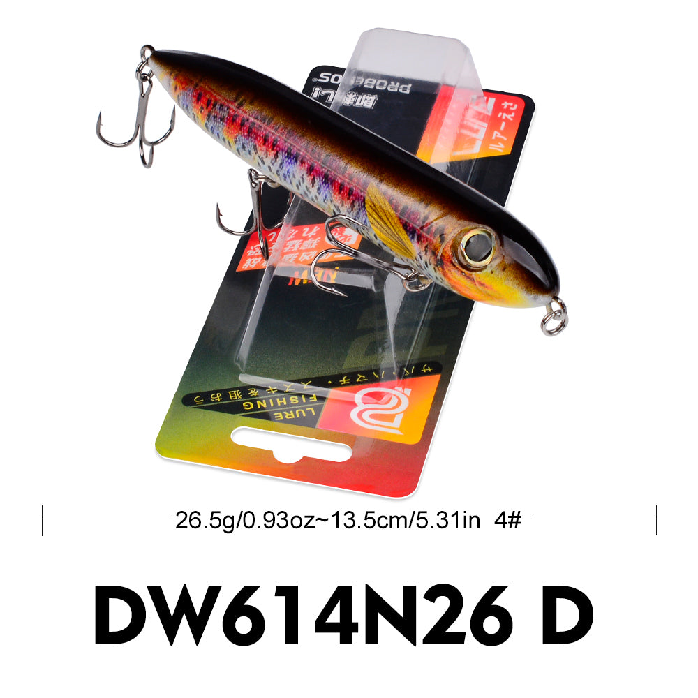 PROBEROS 5PC Top Water Pencil Lure Artificial Hard fishing Baits Wobbler Water Surface Fish Leurre 12g/10.2cm,26g/13.5cm 1PC