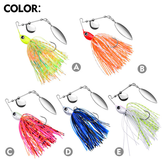 Spinnerbait Fishing Lure, Hard Metal Jig Spinner Baits Kits Swimbait for Bass Trout Pike Salmon Freshwater Saltwater