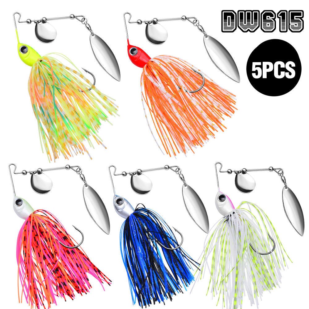 PROBEROS 5PCS 50g Spinner bait Fishing Lure for Bass Big size Double Blade Spinnerbait Jigs Fishing Bait High Quality
