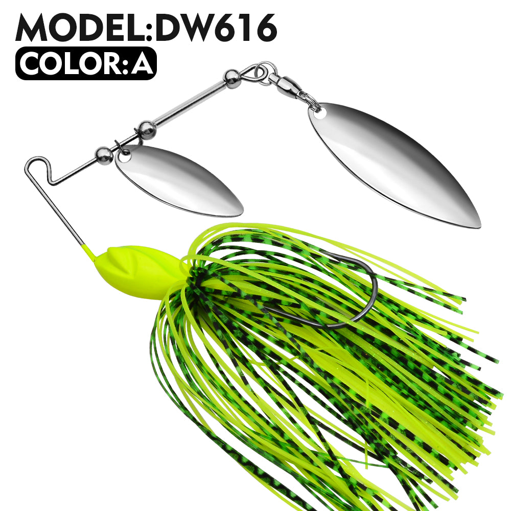 PROBEROS 5pcs 18g Spinnerbait Rubber Metal Jig Head with Silicone Skirt Spinning Blades Saltwater Japanese Lure Carp Fishing