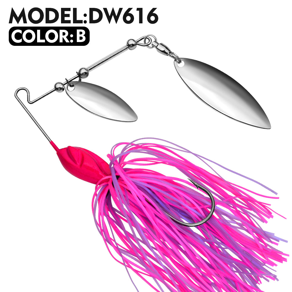 PROBEROS 5pcs 18g Spinnerbait Rubber Metal Jig Head with Silicone Skirt Spinning Blades Saltwater Japanese Lure Carp Fishing