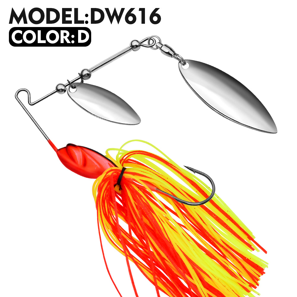 PROBEROS 5pcs 18g Spinnerbait Rubber Metal Jig Head with Silicone Skirt Spinning Blades Saltwater Japanese Lure Carp Fishing