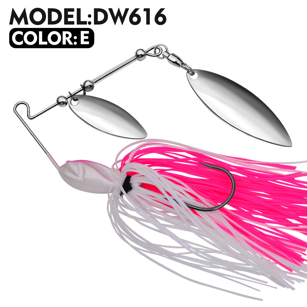 PROBEROS 5pcs 18g Spinnerbait Rubber Metal Jig Head with Silicone Skirt Spinning Blades Saltwater Japanese Lure Carp Fishing