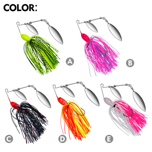 Spinnerbait Fishing Lure, Hard Metal Jig Spinner Baits Kits Swimbait for Bass Trout Pike Salmon Freshwater Saltwater